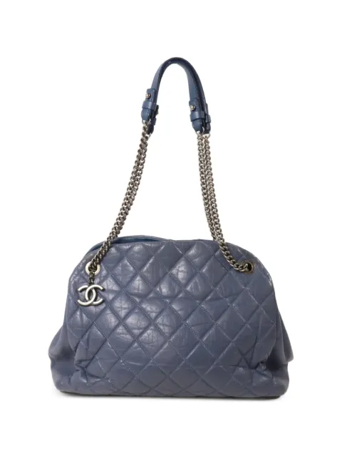 CHANEL Pre-Owned Just Mademoiselle Bowling quilted shoulder bag Blue 17614748