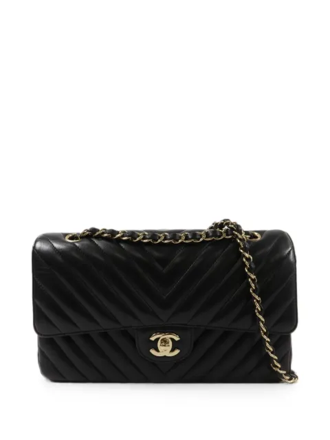 CHANEL Pre-Owned 25 Classic Flap chevron-quilted CC turn-lock shoulder bag Black A01112