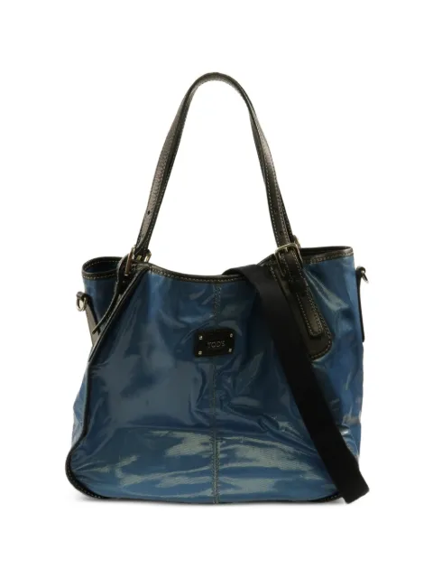 Tod's Vintage logo-plaque tote bag Blue NA