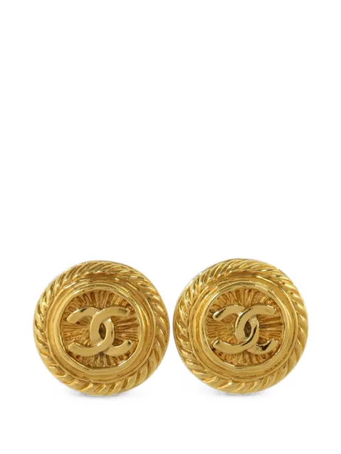 CHANEL Pre-Owned CC turn-lock earrings Gold 93P