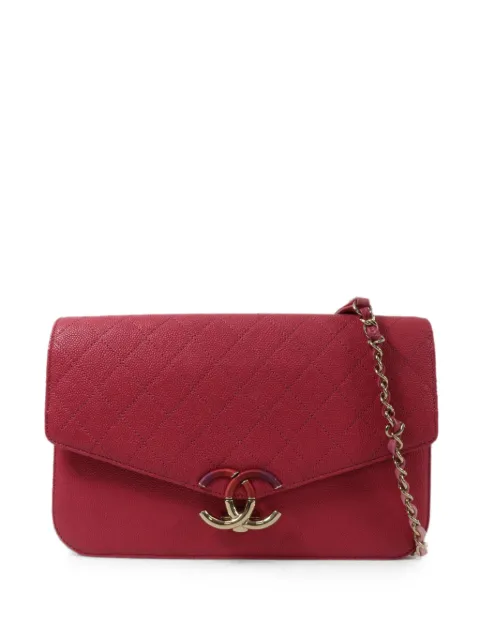 CHANEL Pre-Owned CC thread-around flap bag Red 25252311
