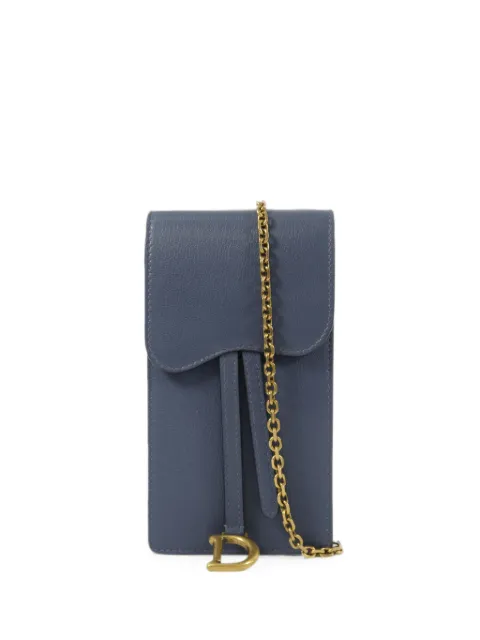 Christian Dior Pre-Owned Saddle chain-strap phone holder Blue 2181900022885