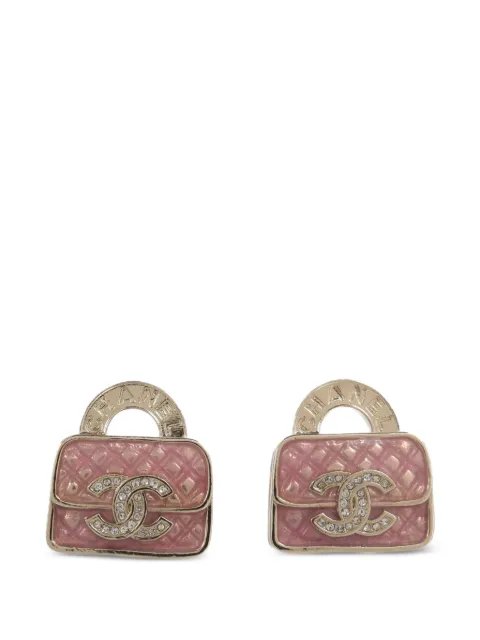CHANEL Pre-Owned CC handbag-motif earrings Gold ABD344