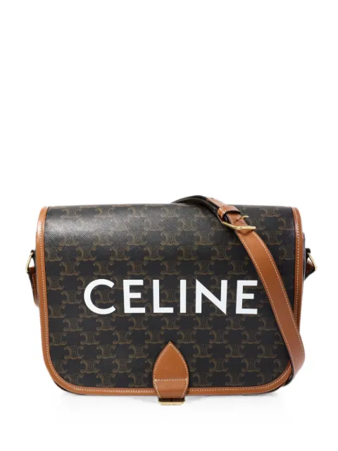 Celine Pre-Owned Triomphe logo-print messenger bag Brown FCU3210