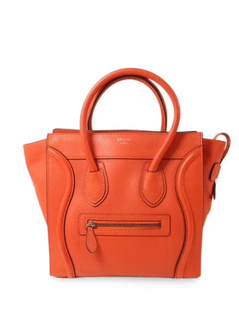 Celine Pre-Owned Micro Luggage calf leather handbag Orange 167793