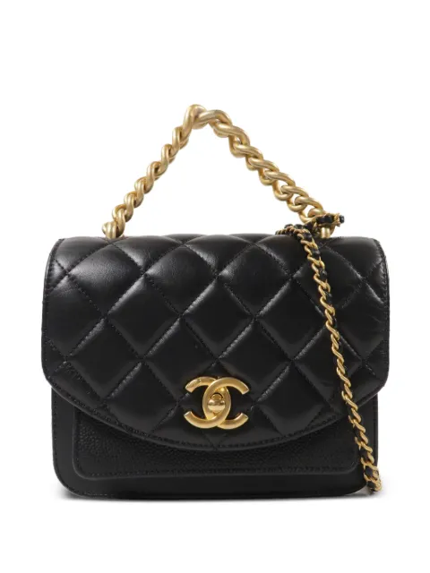 CHANEL Pre-Owned CC turn-lock flap shoulder bag Black AS0784