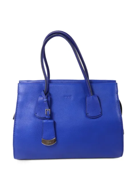 Tod's Vintage grained tote bag Blue 6338