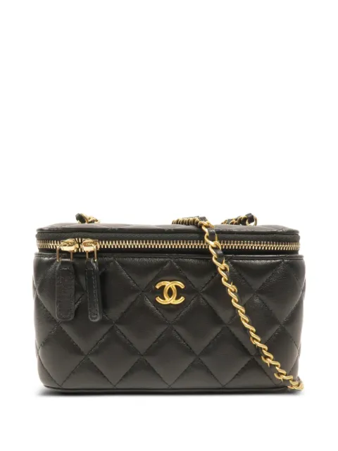 CHANEL Pre-Owned CC Vanity diamond-quilted shoulder bag Black AP2303