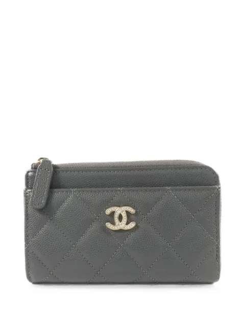CHANEL Pre-Owned quilted CC logo wallet Grey AP4822