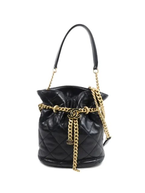 CHANEL Pre-Owned chain-detail bucket bag Black AS3116