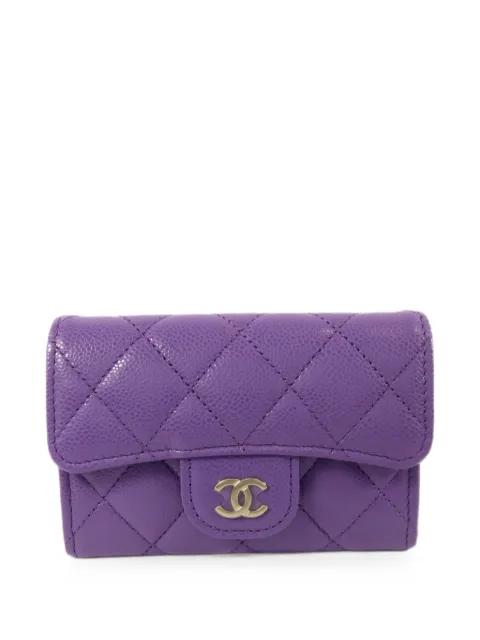 CHANEL Pre-Owned CC-plaque wallet Purple AP0214