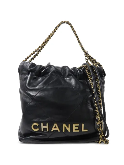 CHANEL Pre-Owned mini Chanel 22 shoulder bag Black AH9H98HL