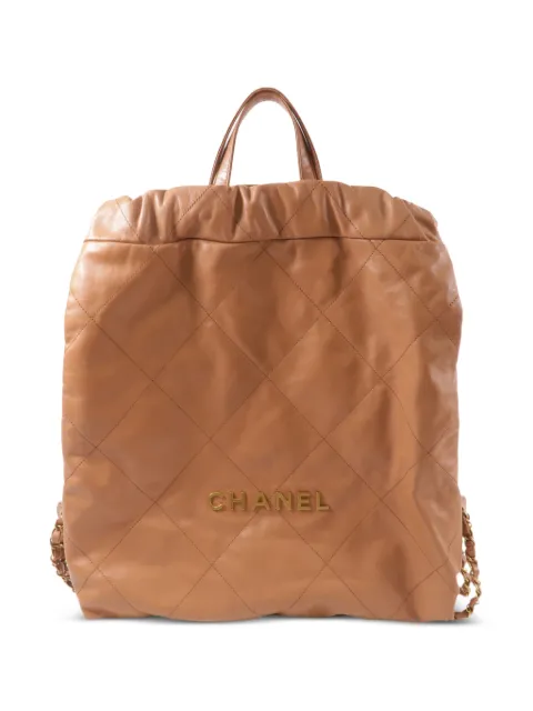CHANEL Pre-Owned Chanel 22 quilted leather backpack Brown AS3313
