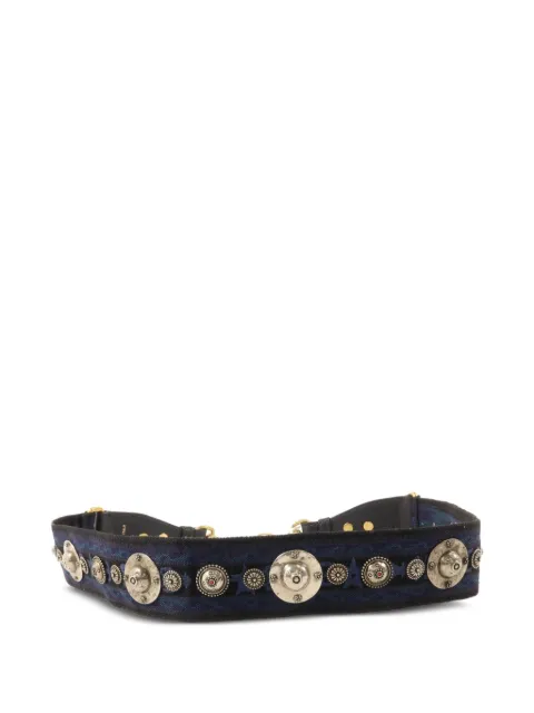 Christian Dior Pre-Owned studded canvas shoulder strap Blue NA