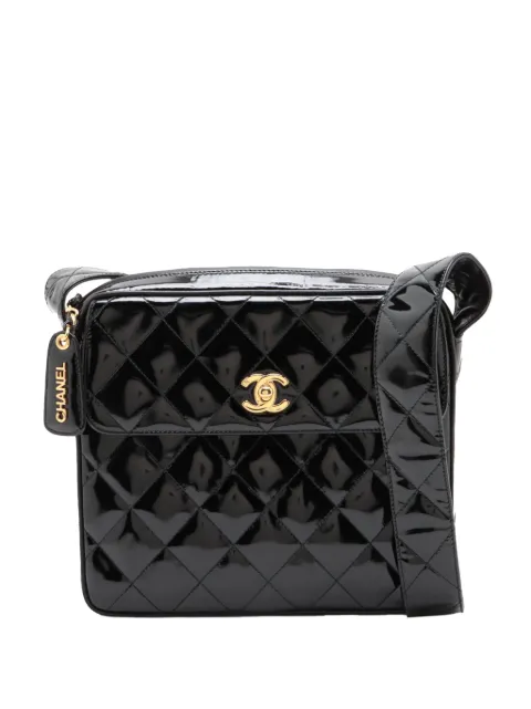 CHANEL Pre-Owned 1994-1996 CC Quilted Patent Camera Bag crossbody bag Black P7M4JXUJ6EQ1IZIF