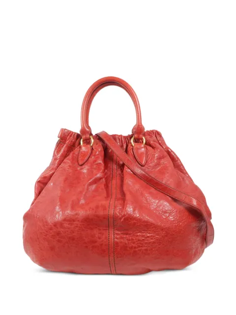 Miu Miu Pre-Owned 2-Way leather tote bag Red 37