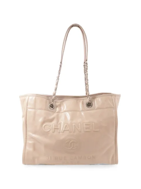 CHANEL Pre-Owned medium Deauville CC chain tote bag Pink A93257