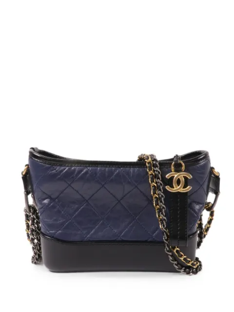 CHANEL Pre-Owned small Gabrielle quilted shoulder bag Blue 28922986