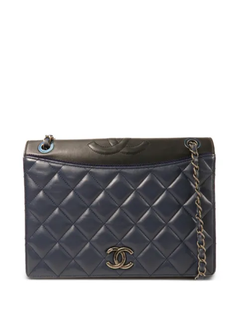 CHANEL Pre-Owned Ballerine quilted shoulder bag Blue 23348917