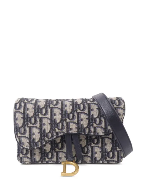 Christian Dior Pre-Owned Oblique Saddle belt bag Blue 12MA0179