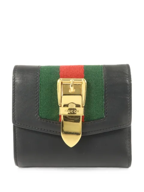Gucci Pre-Owned Sylvie Web trifold wallet Black 476081