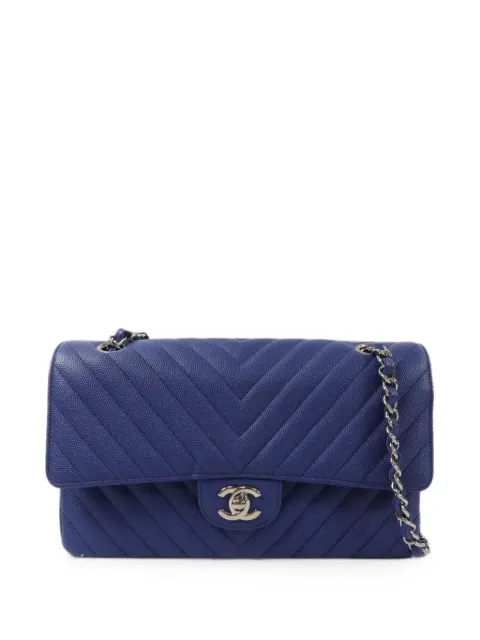 CHANEL Pre-Owned 25 Classic Flap chevron-quilted shoulder bag Blue A01112
