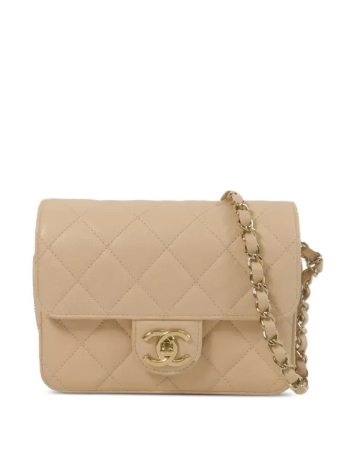 CHANEL Pre-Owned mini CC turn-lock crossbody bag Neutrals AS3002