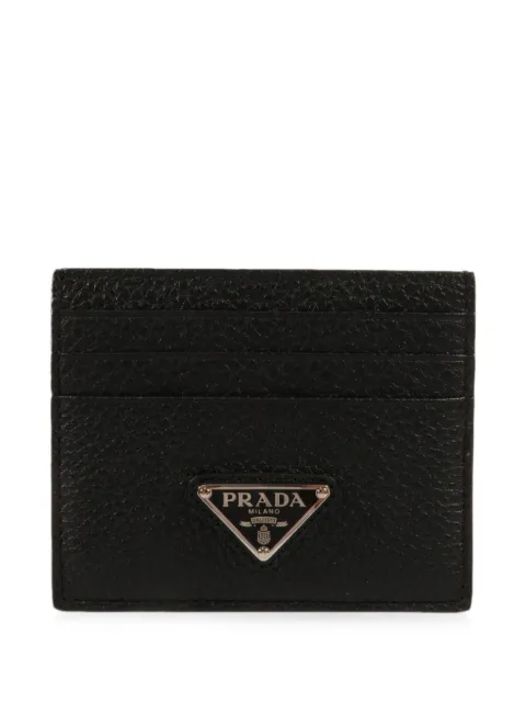 Prada Pre-Owned Enamelled Triangle logo card holder Black 2MC0252E54F0002