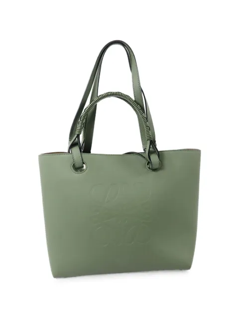 Loewe Pre-Owned Anagram leather tote bag Green 652202