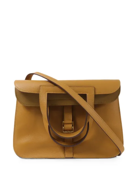 Hermès Pre-Owned 2021 Halzan 25 leather tote bag Brown Z28GHW