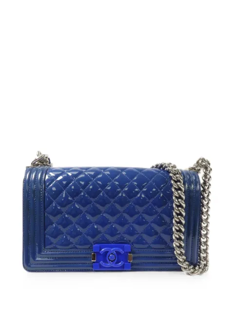 CHANEL Pre-Owned Boy 25 quilted shoulder bag Blue 20620279