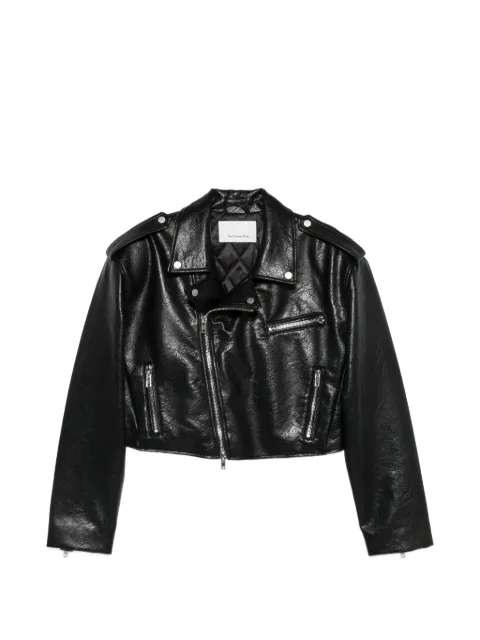 The Frankie Shop Daphne cropped biker jacket Black JAFS228721000102