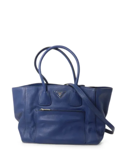 Prada Pre-Owned logo-detail two-way handbag Blue BN2795
