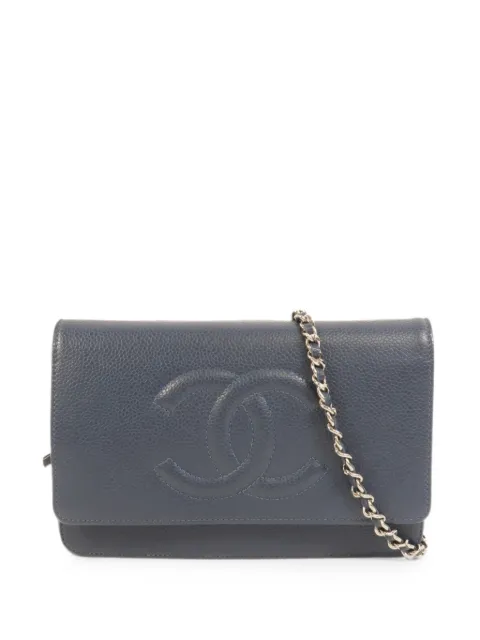 CHANEL Pre-Owned CC logo-detail chain mini bag Blue A48654