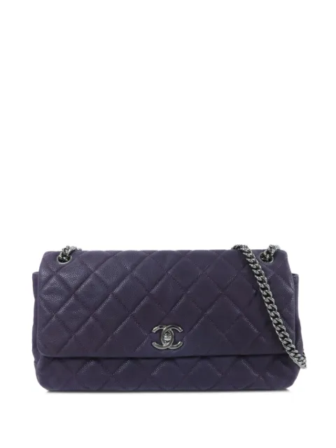 CHANEL Pre-Owned CC turn-lock diamond-quilted shoulder bag Purple 16896713