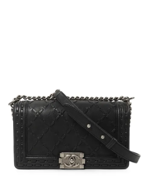 CHANEL Pre-Owned Boy 25 diamond-quilted cross body bag Black 19677962