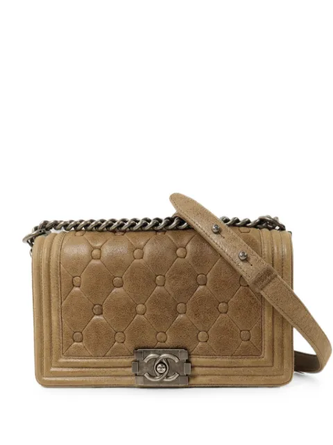 CHANEL Pre-Owned Boy 25 chain shoulder bag Brown 18365876