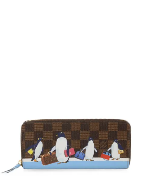 Louis Vuitton Pre-Owned Clemence Damier Ebene Penguins long wallet Brown N64425
