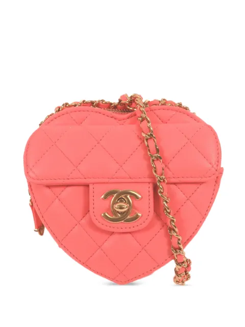 CHANEL Pre-Owned Love Heart cross body bag Pink 32069743