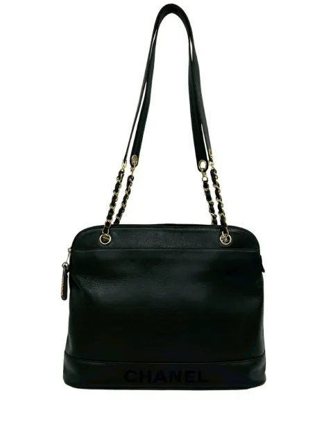 CHANEL Pre-Owned 1996-1997 Caviar Logo Chain shoulder bag Black J1TGR85X8G1EUJBJ