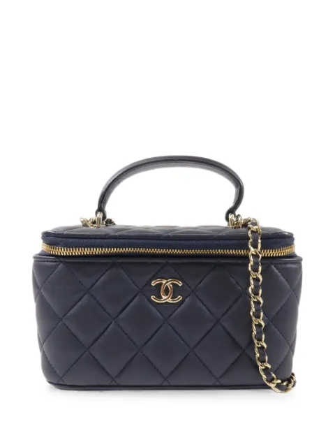 CHANEL Pre-Owned quilted CC vanity case shoulder bag Blue AP2199