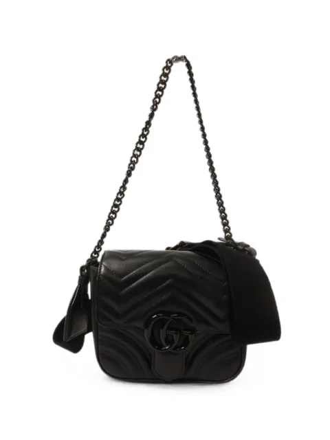 Gucci Pre-Owned GG Marmont matelassé shoulder bag Black 739681