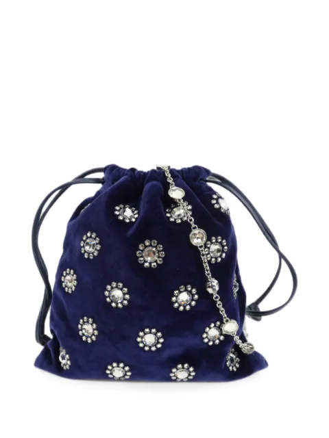 Miu Miu Pre-Owned crystal-embellished bucket bag Blue NA