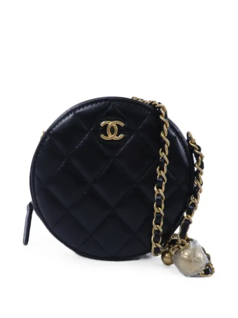 CHANEL Pre-Owned Pearl Crush Round mini bag Black AP1449