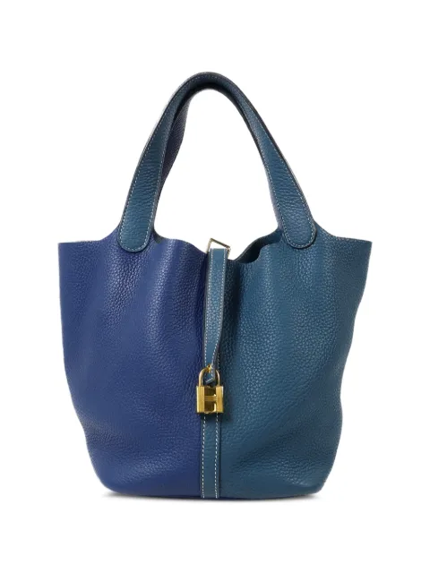 Hermès Pre-Owned 2019 MM Picotin tote bag Blue DS4W0