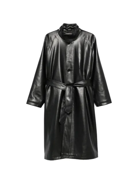 The Frankie Shop Calen belted faux-leather coat Black TRFS227621000102