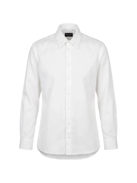 Giorgio Armani textured-finish long-sleeve shirt White GM004664TE11825