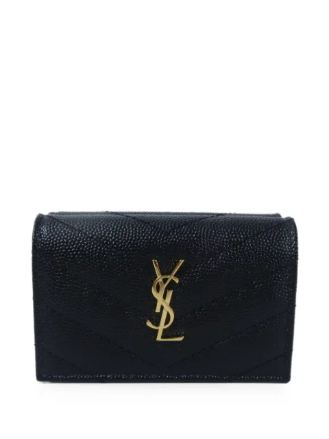 Saint Laurent Pre-Owned Cassandre quilted wallet Black 668274BOWA11000
