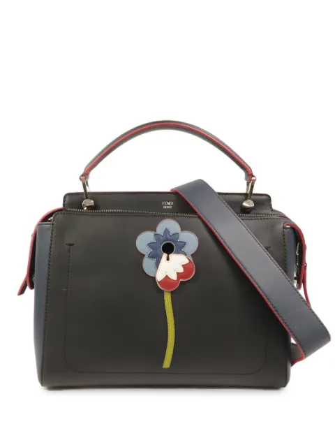 Fendi Pre-Owned Dotcom floral-appliqué tote bag Black 8BN293