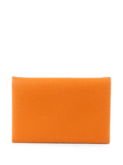 Hermès Pre-Owned 2023 Calvi Epsom card holder Orange B939R